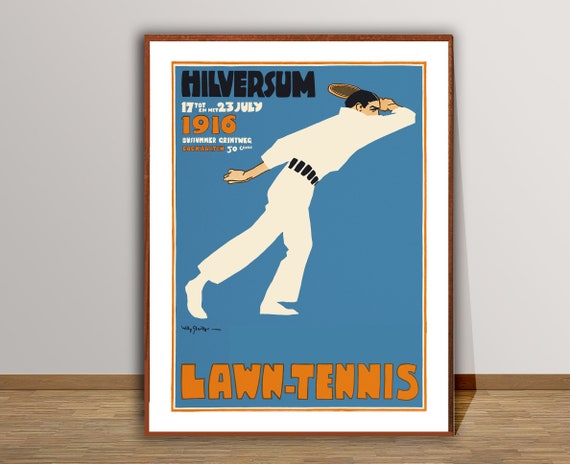 Lawn Tennis Hilversum England Vintage Sport Poster Sport Poster Tennis Clubs Decor Gift Idea