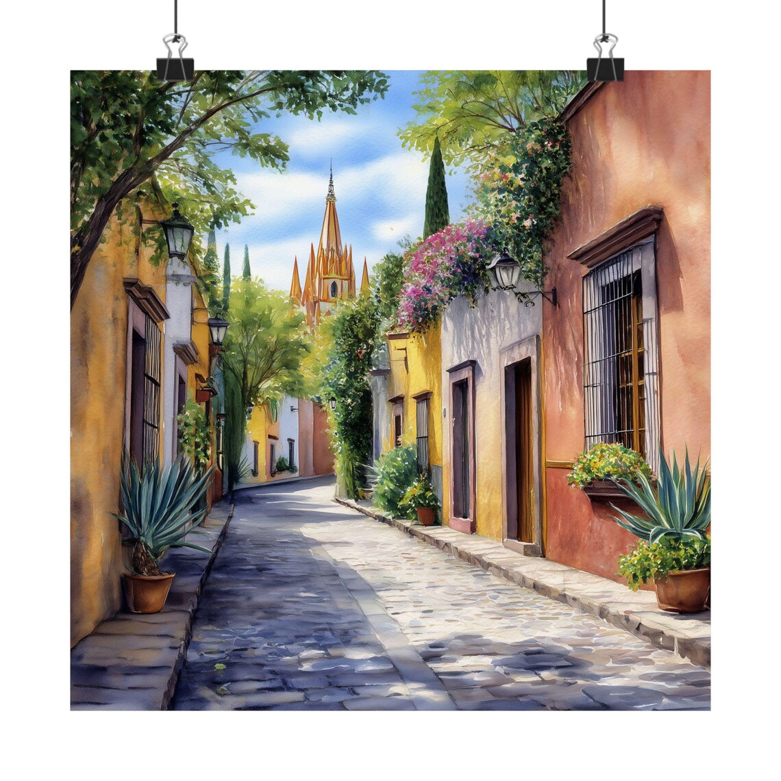 San Miguel De Allende Watercolor Travel Poster