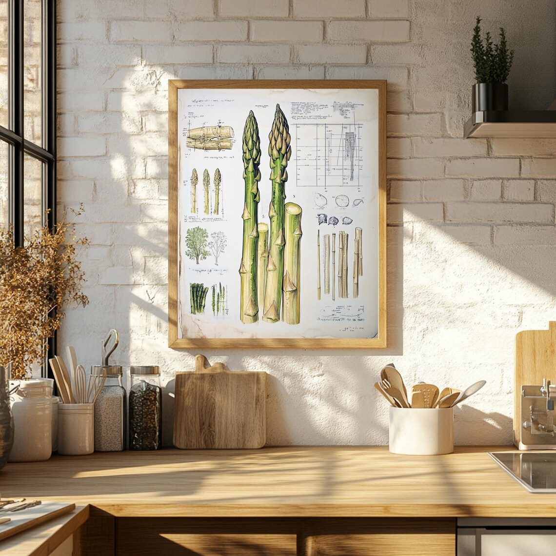 Asparagus Print Veggie Print Veg Prints Kitchen Vegetables Food Illustrations Home Decor Vegetables Art Vegetable Wall Art Gift Idea - Image 3