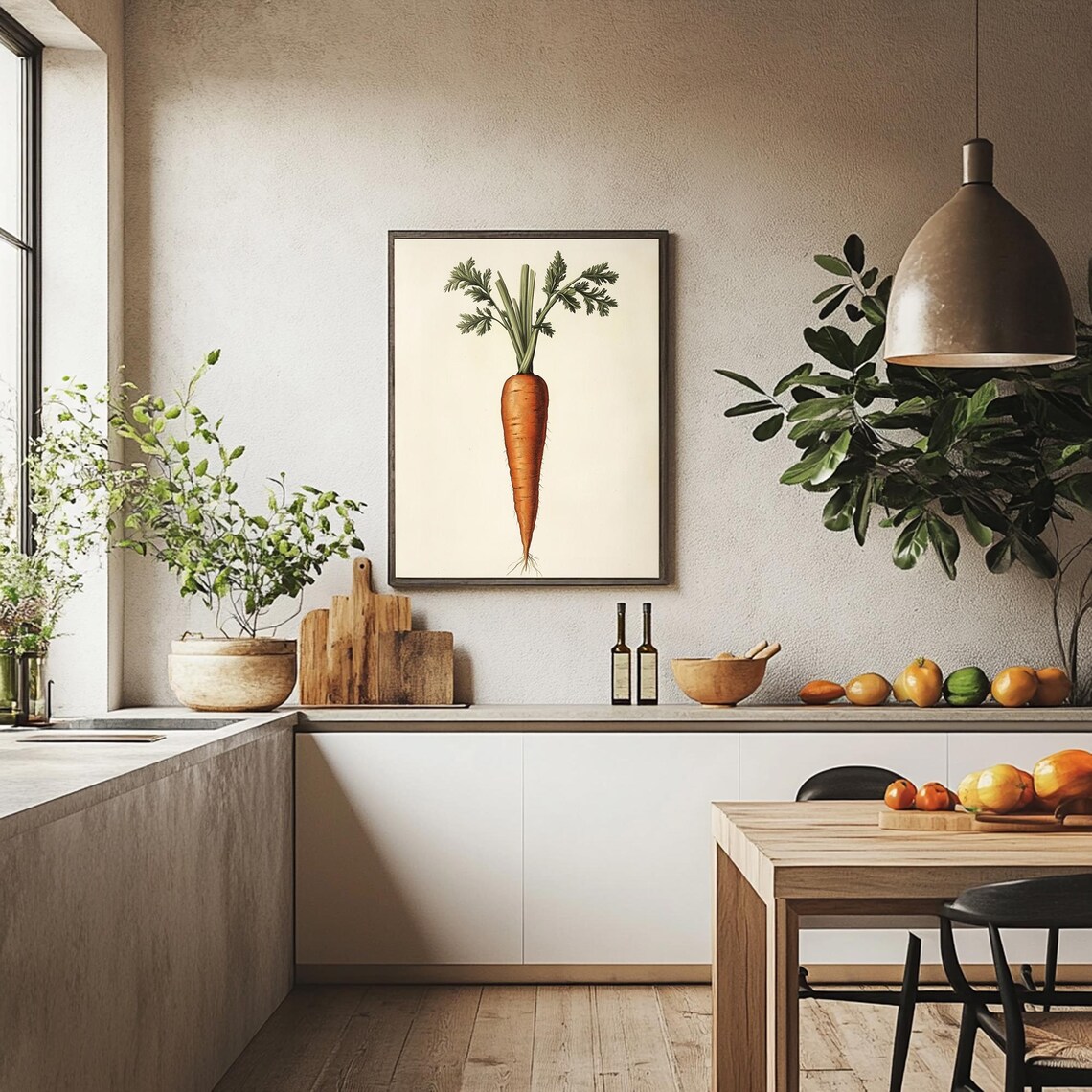Vintage Carrot Kitchen Wall Art Carrot Poster Vintage Vegetables Poster Vegetable Illustration Print Retro Poser - Image 3