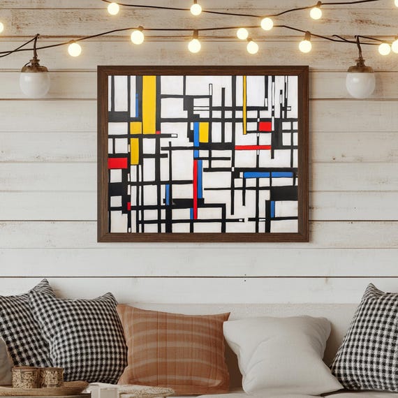 Neo Plasticism Art Print Bold Lines And Primary Colors Vintage De Stijl Print Abstract Constructivism Architecture Inspired
