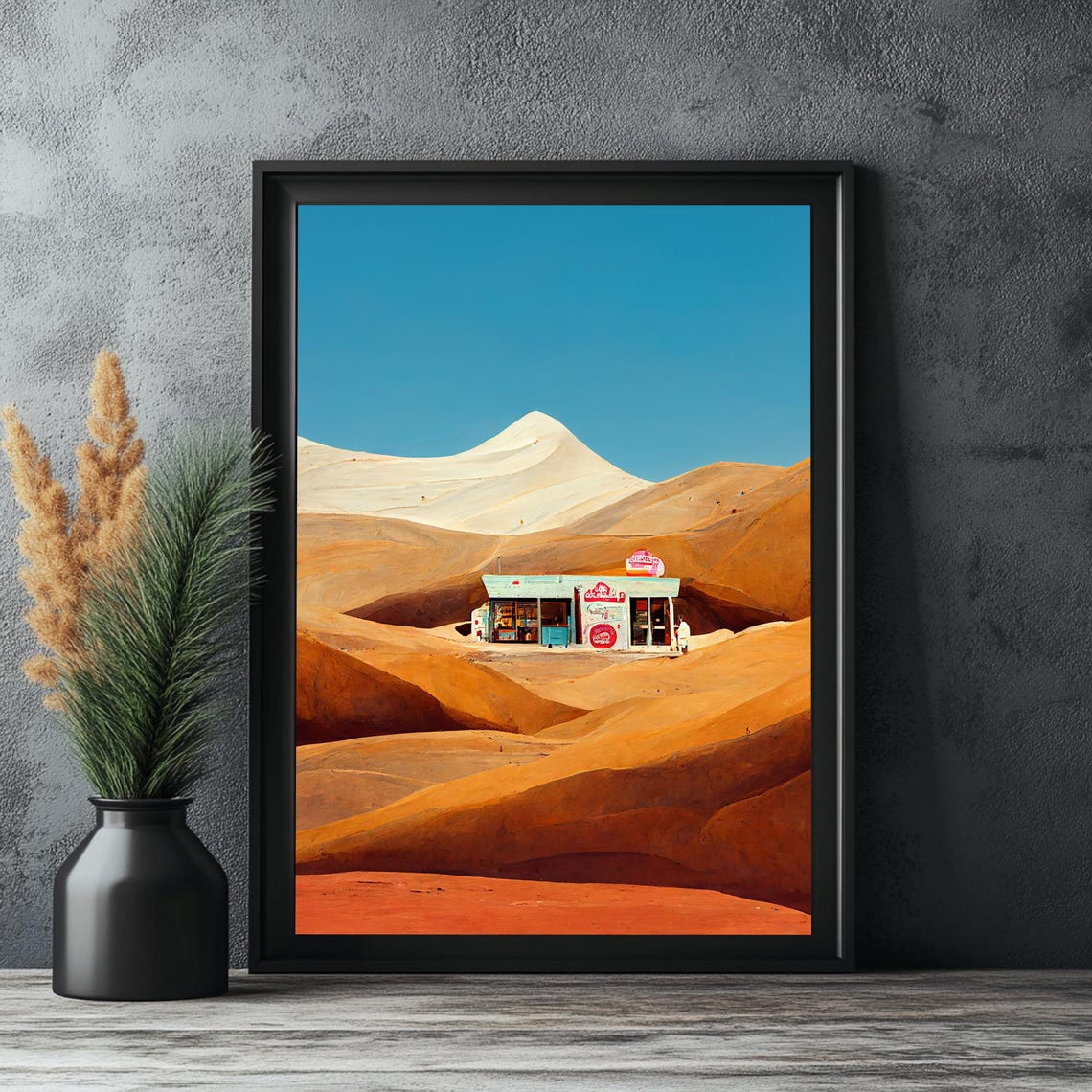 An Ice Cream Shop In The Desert Trendy Gallery Wall Print Art Print Home Decor Art Desert Landscape Print Gift Idea - Image 2