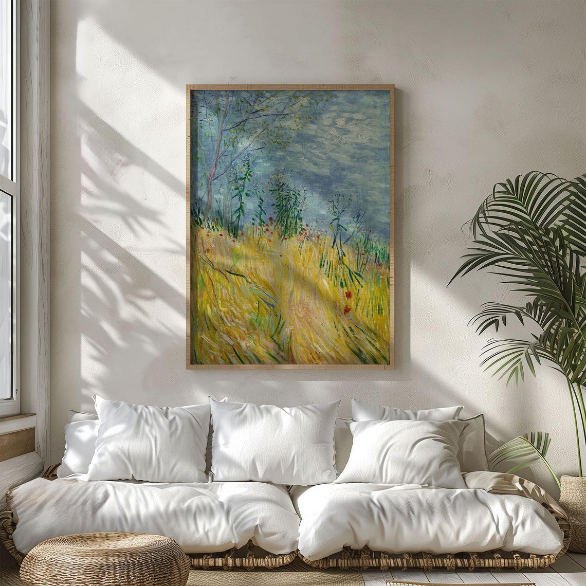 Van Gogh Golden Wheat Field Red Poppies Summer Landscape Poster - Image 2