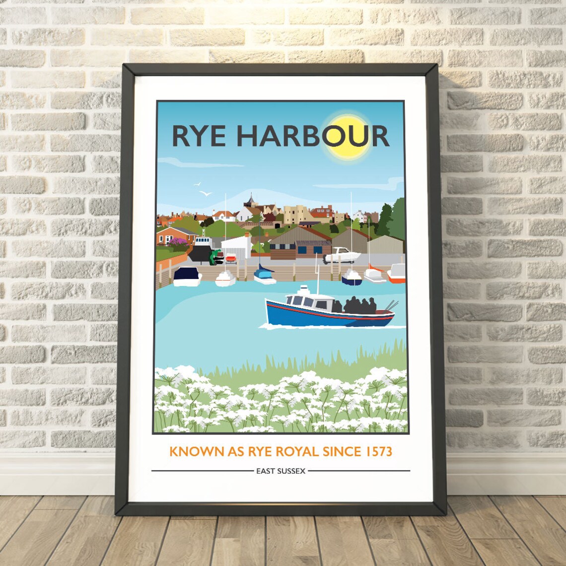Rye Harbour East Sussex Travel Poster, Memory Print