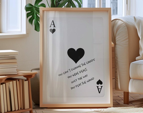 You Can Not Change The Card Print Living Room Decor Black And White Wall Art Bar Cart Art Prints Lucky You Print Dorm Room Decor