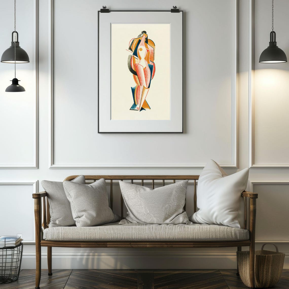 Colorful Cubist Female Figure Study Modernist Abstract Art Poster - Image 3