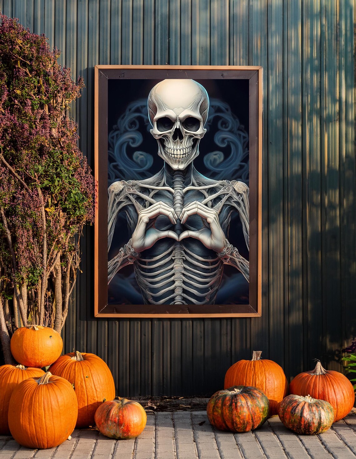 Skeleton Art, Funny Halloween Wall Print