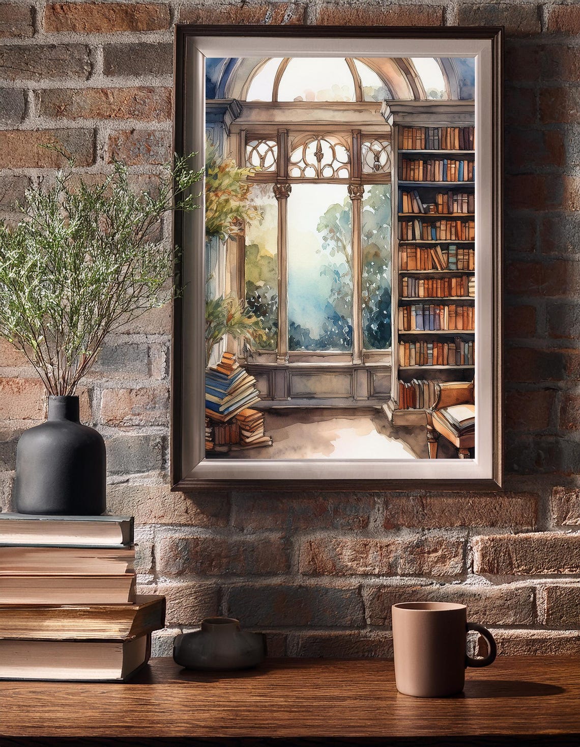 Library Watercolor Illustration Art File For Printing Librariancore Wall Art Librariancore Print Book Lover Librarian Print - Image 7