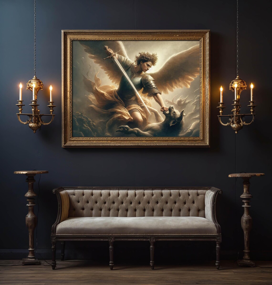 Saint Michael the Archangel, Gothic Dark Art Print - Image 3