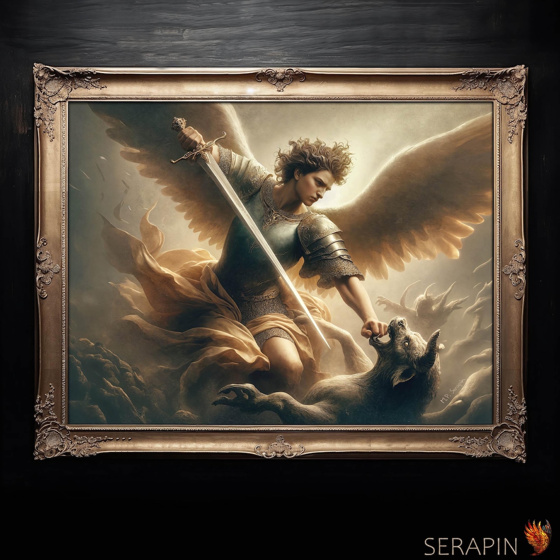 Saint Michael the Archangel, Gothic Dark Art Print