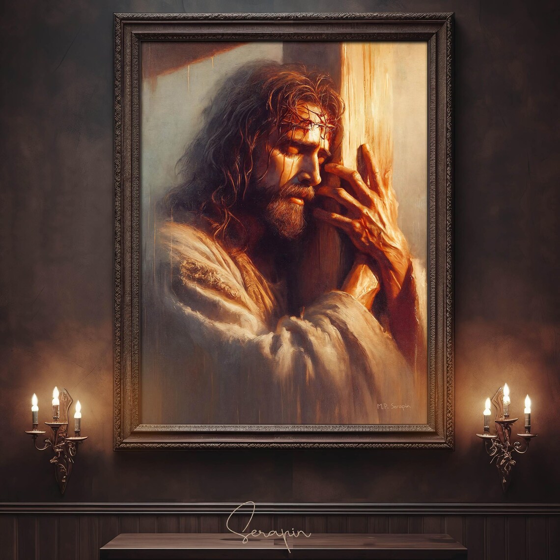 Jesus Carrying The Cross, Catholic Religious Art Print - Image 6