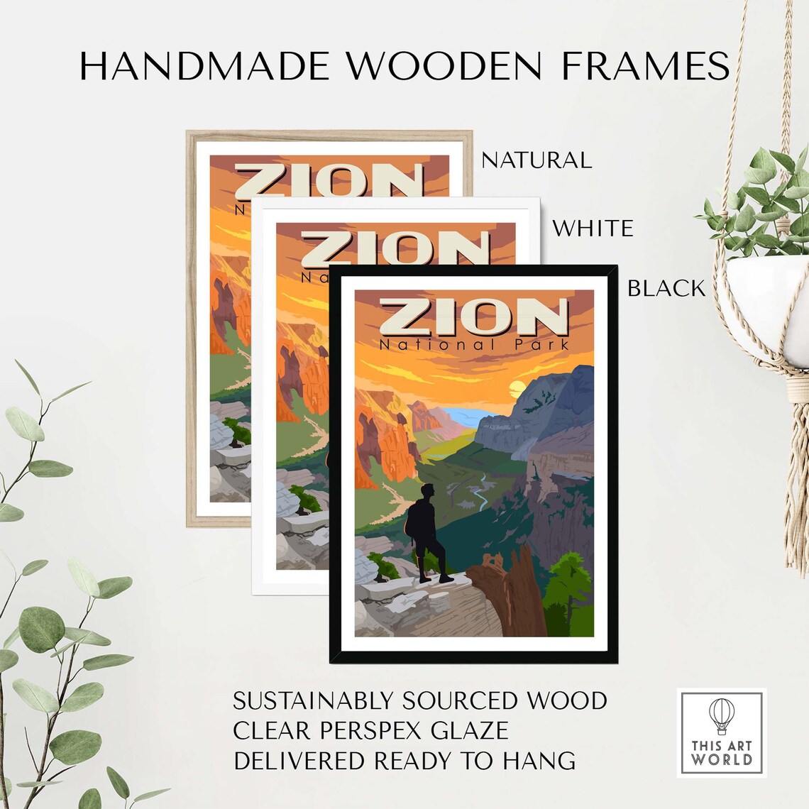 Zion National Park Poster, Utah Travel Poster - Image 2