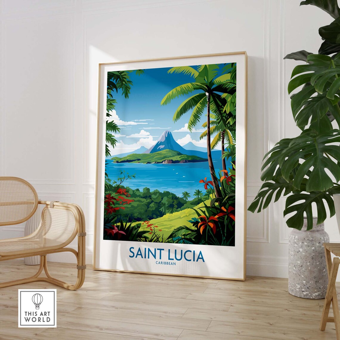 Saint Lucia Travel Poster, Place Wall Art Print - Image 3
