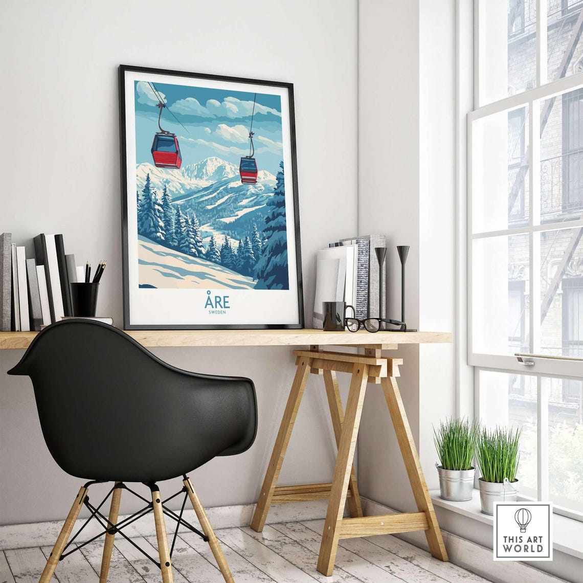 Ski Poster Re Sweden, Winter Sports Art Print - Image 4