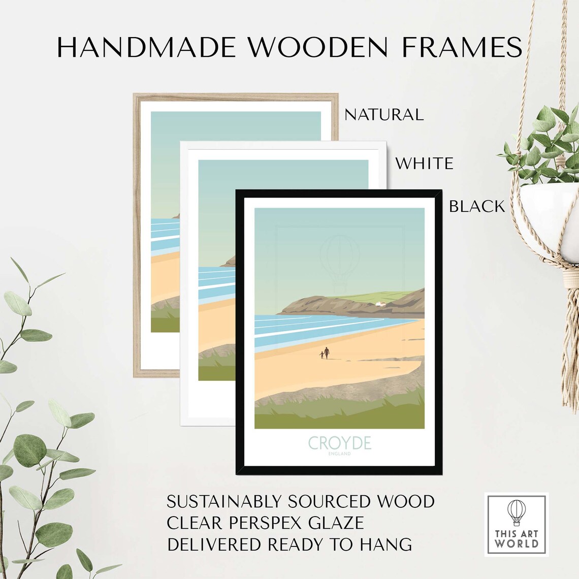 Croyde Beach Travel Poster, Devon Wall Art - Image 2