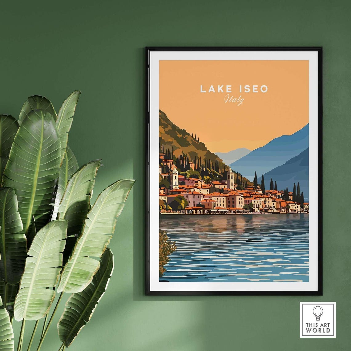 Lake Iseo Print Italy Wall Art Print Italy Travel Poster Home Decor Lake Iseo Artwork Poster Gift Lake Iseo Illustration Art Lover Italy - Image 2