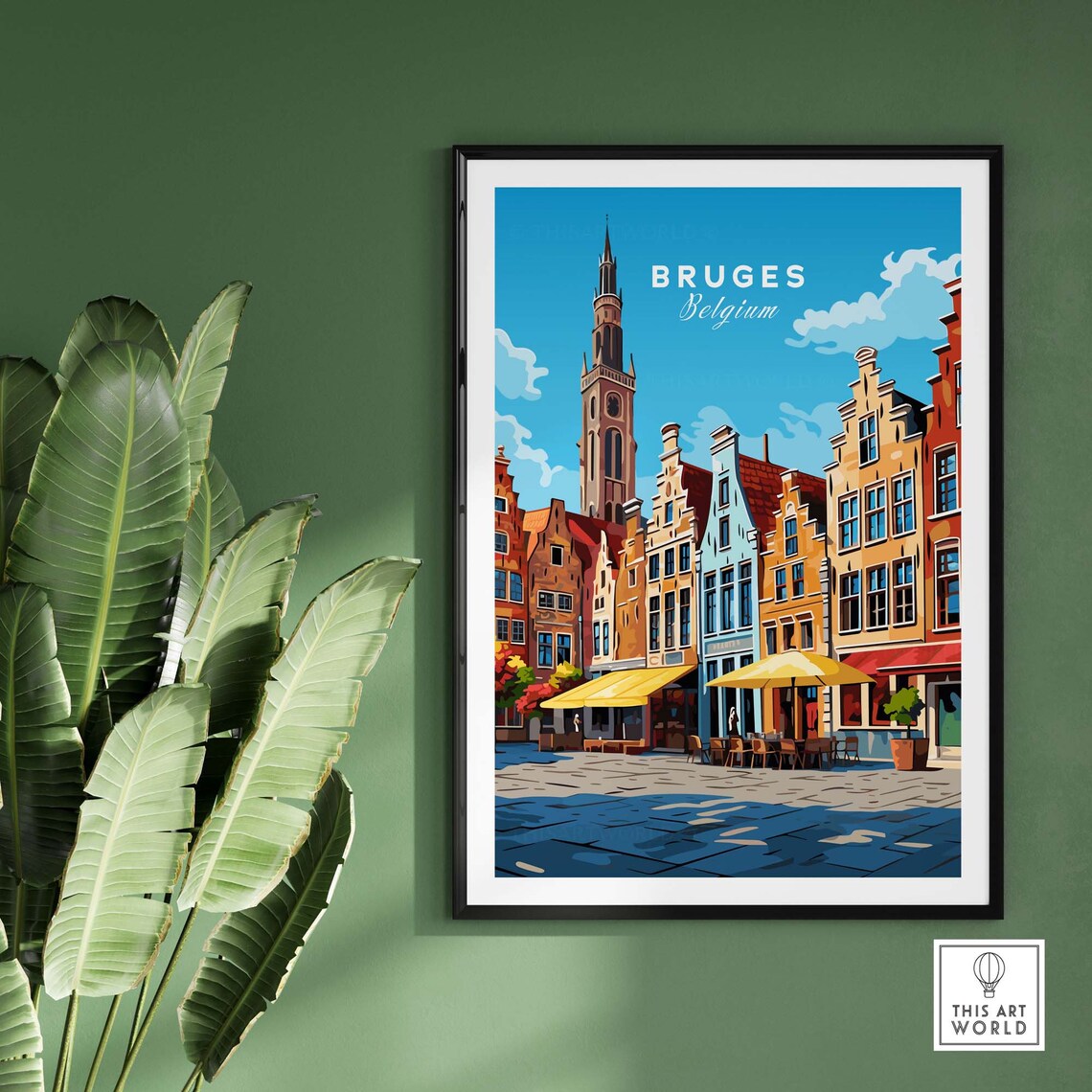 Bruges Travel Poster, European City Art Print - Image 2