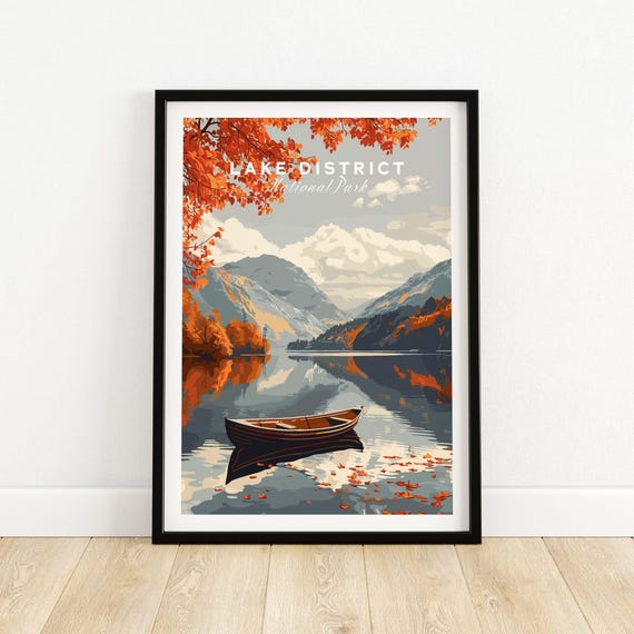 Lake District England - Vintage Travel Poster