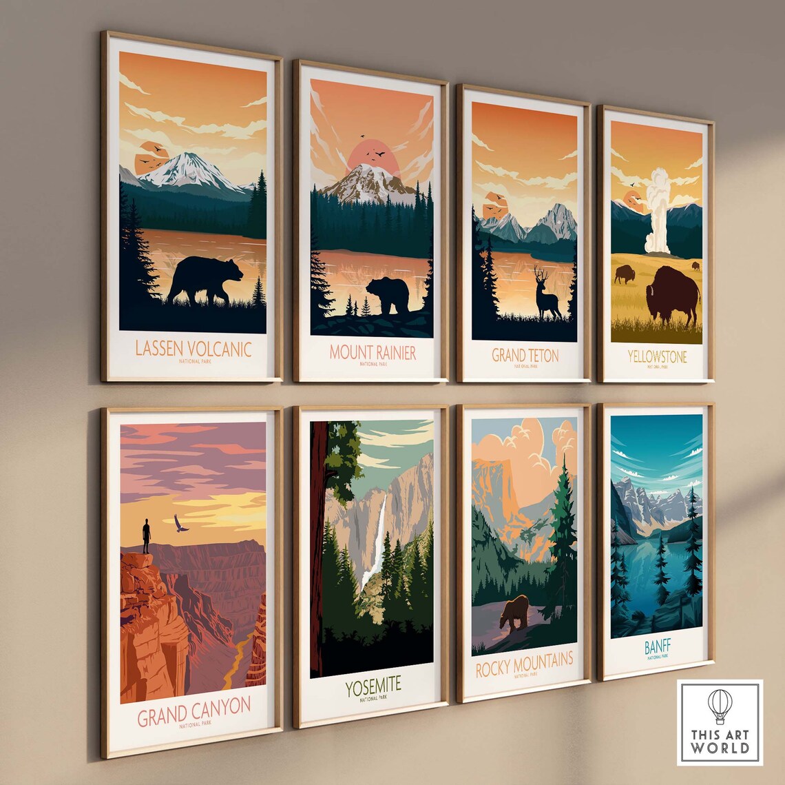 Lassen Volcanic National Park Bear Sunset Lake Scenic Poster - Image 3