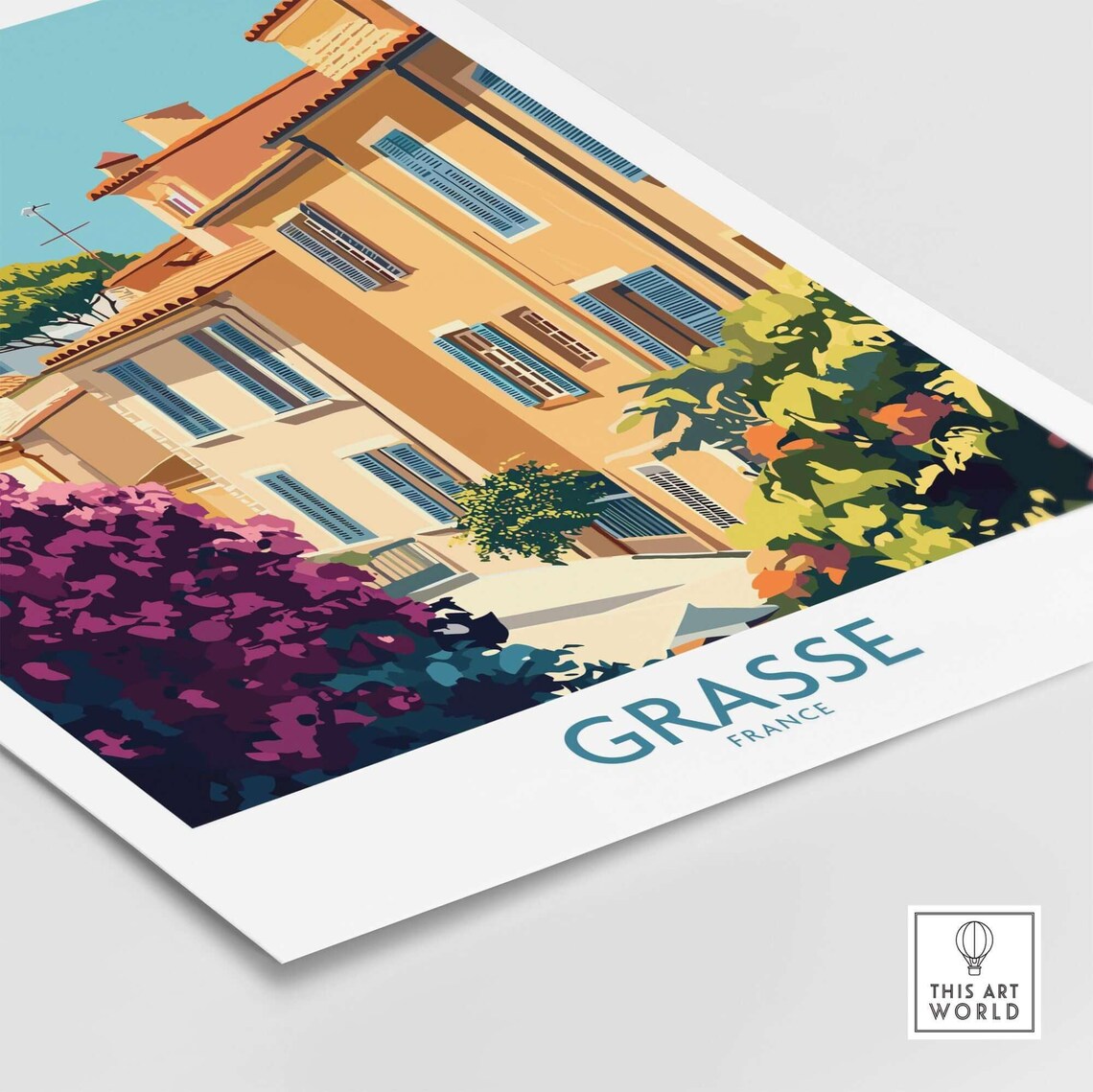 Grasse Wall Art Print France Grasse Travel Print Wall Art Grasse Wall Hanging Home Decor Grasse Gift Art Lovers France Wall Art Print - Image 4