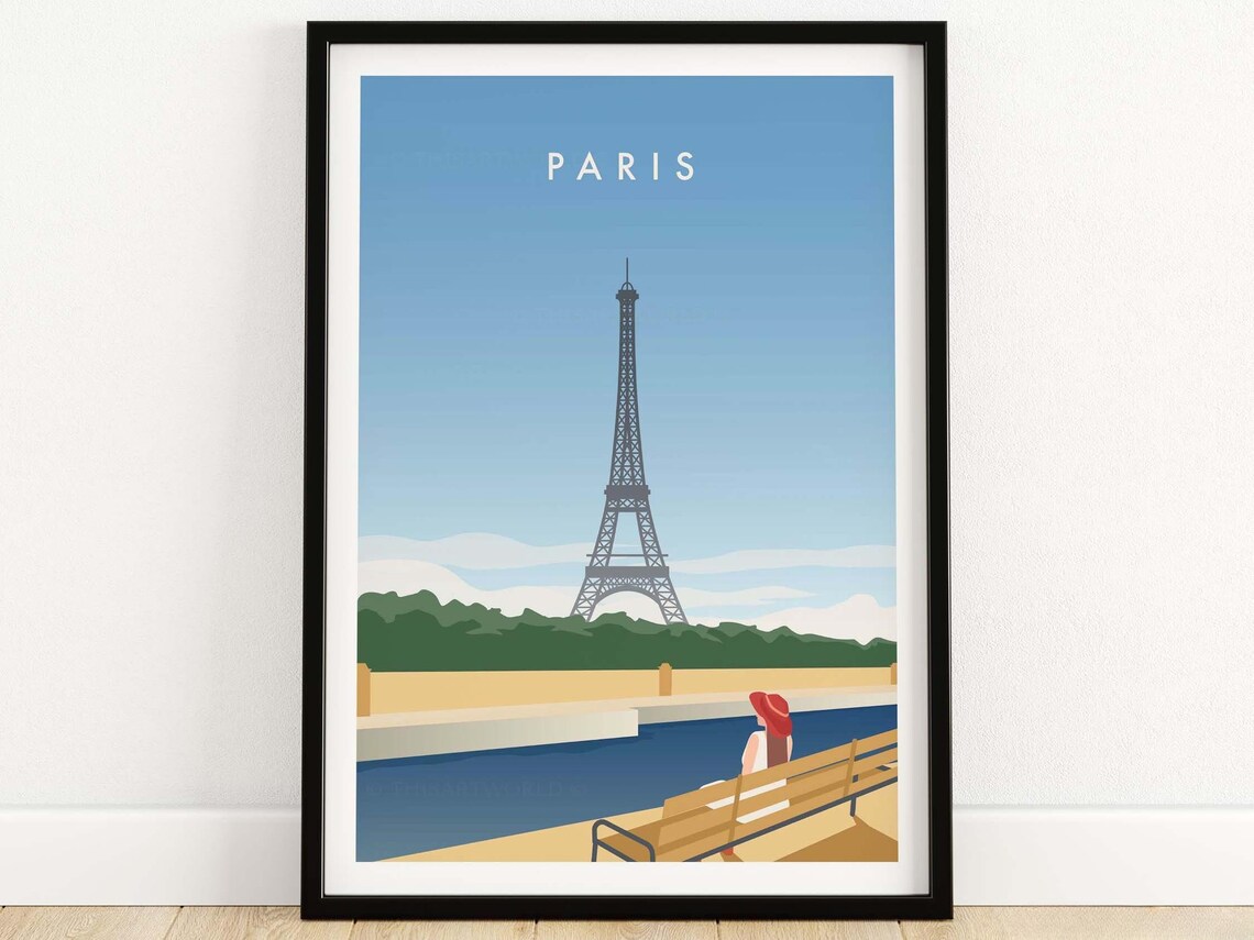 Paris French City Wall Art Travel Poster