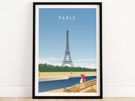 Paris French City Wall Art Travel Poster