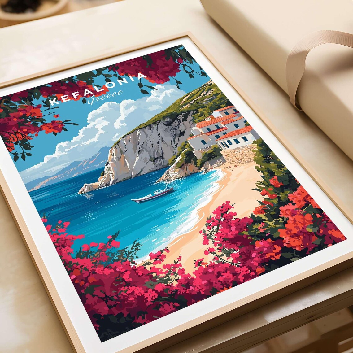 Kefalonia Travel Print Greece Travel Poster Kefalonia Artwork Poster Gift Greece Home Decor Kefalonia Illustration Art Lover Greeceprint - Image 4
