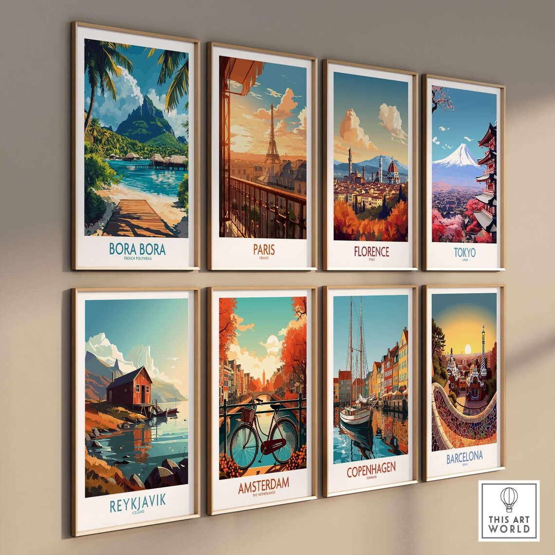 Bora Bora French Polynesia Overwater Bungalows Lagoon Travel Poster - Image 3