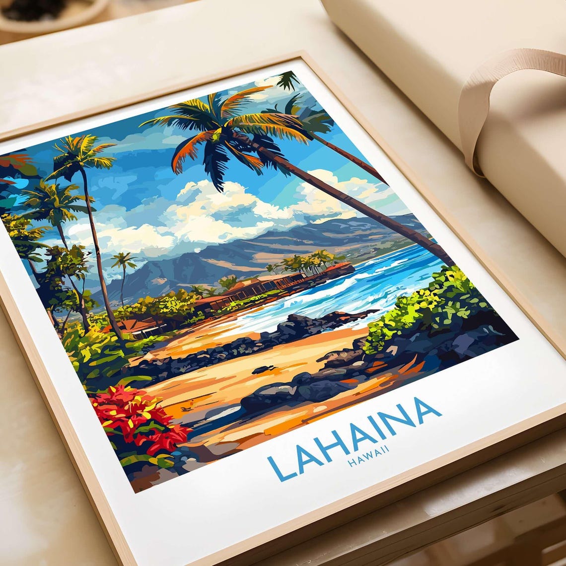 Lahaina Beach Scene, Hawaii Art Print