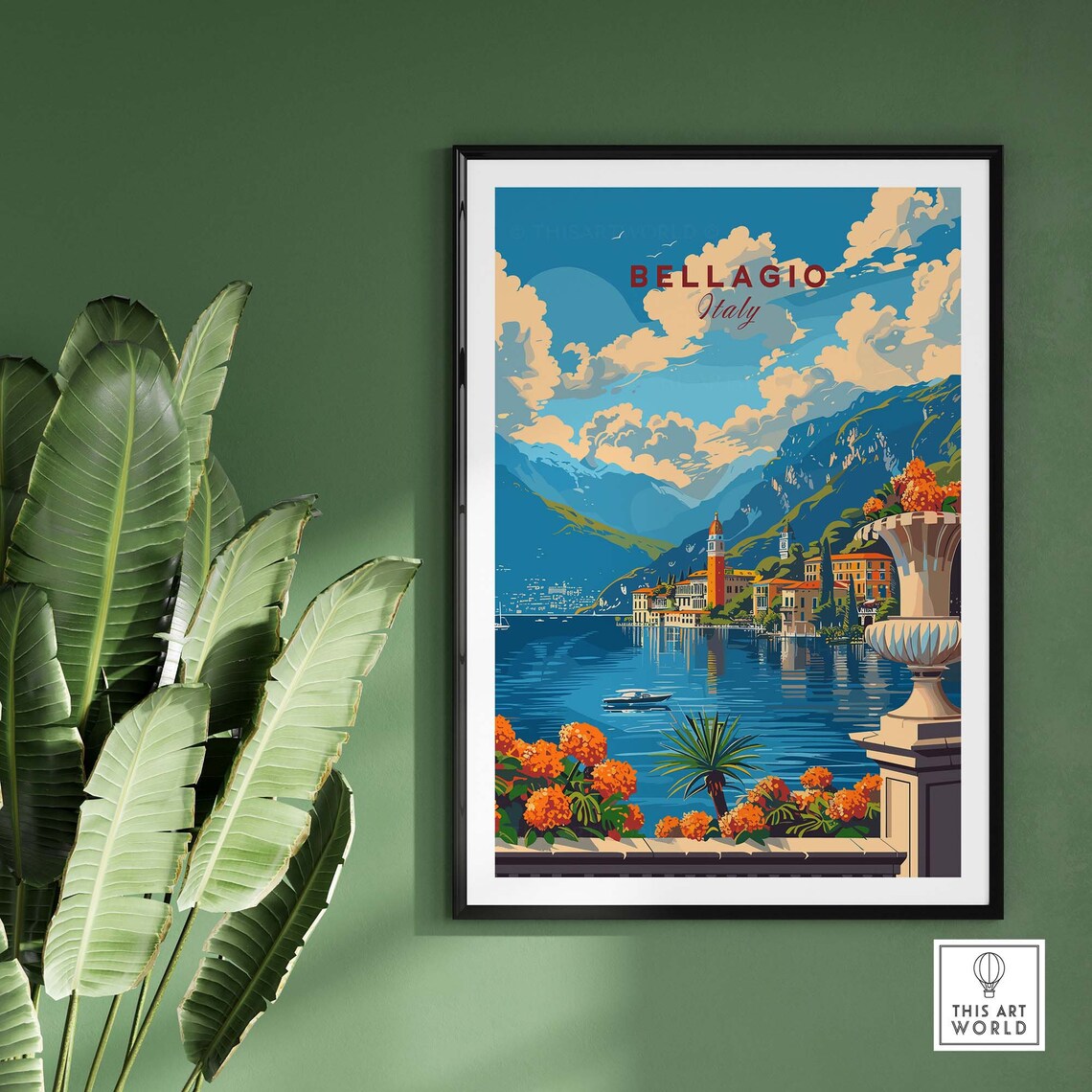 Bellagio Travel Poster, Lake Como Italy Travel Poster - Image 2
