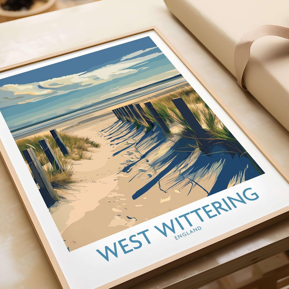 West Wittering England Beach Dunes Sandy Path Coastal Travel Poster