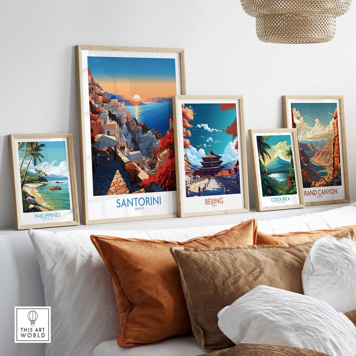Santorini Birthday Present Travel Poster - Image 4