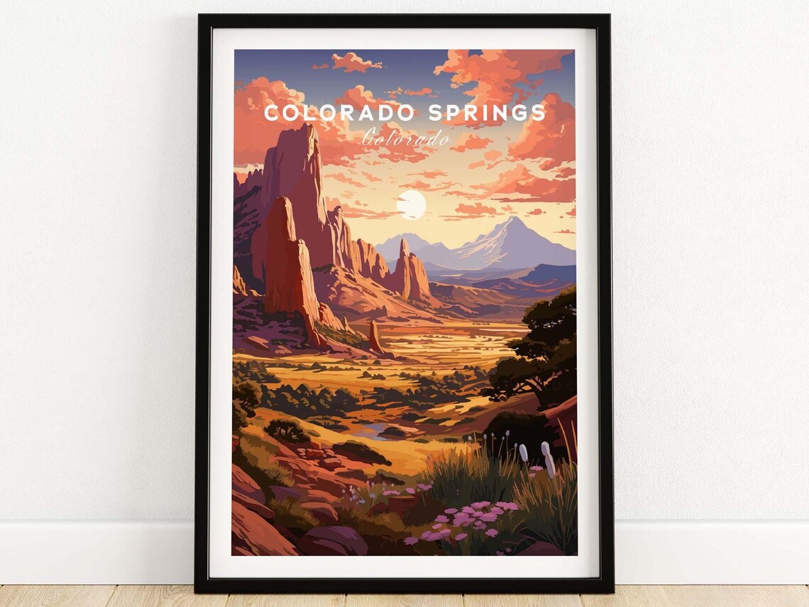 Colorado Springs Colorado Garden Of The Gods Red Rocks Sunset Poster