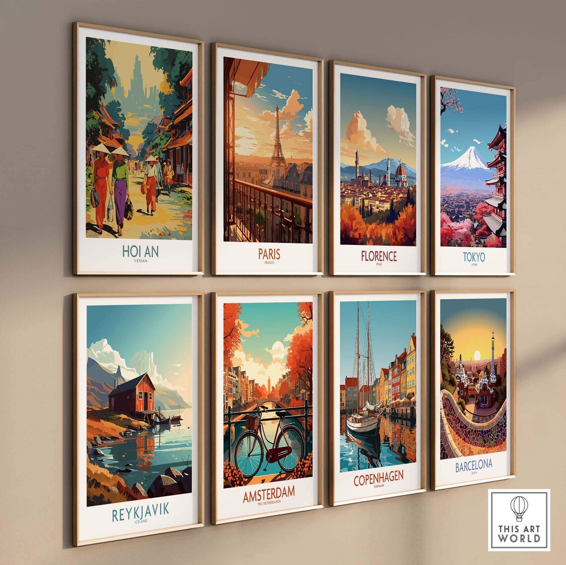 Hoi An Vietnam Lantern Lit Old Town Market Street Travel Poster - Image 3