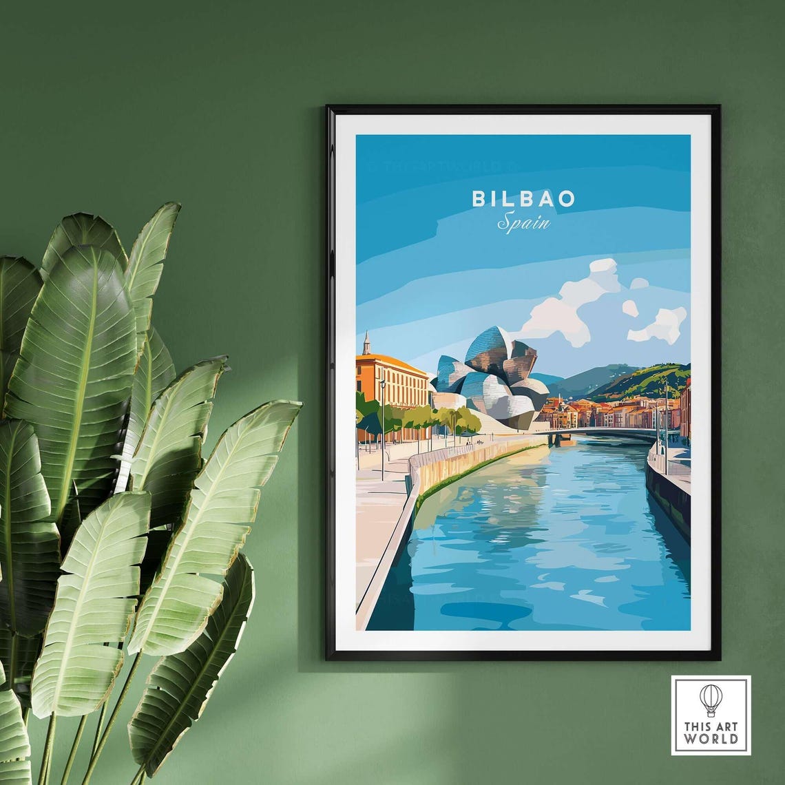 Bilbao Spain Guggenheim Museum Riverside Promenade Travel Poster - Image 2