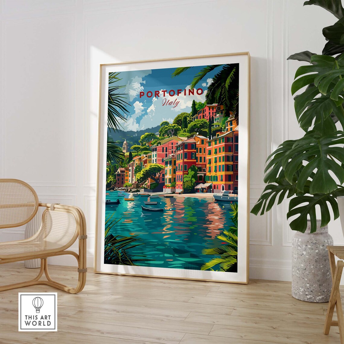 Portofino Italy Travel Poster, Italian Riviera - Image 2