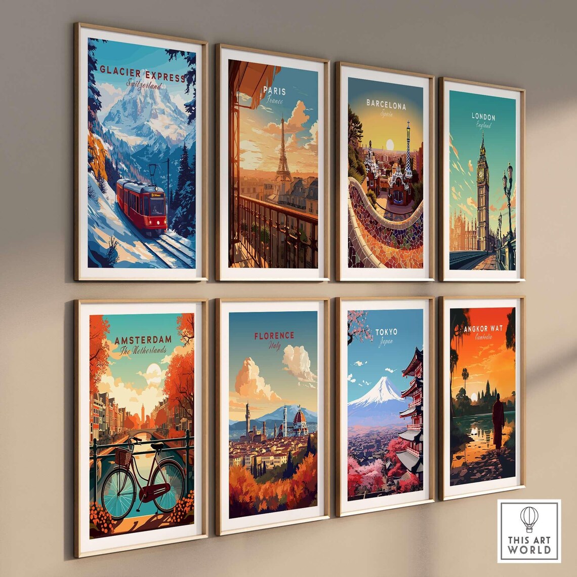 Glacier Express Switzerland Red Train Snowy Alps Travel Poster - Image 3