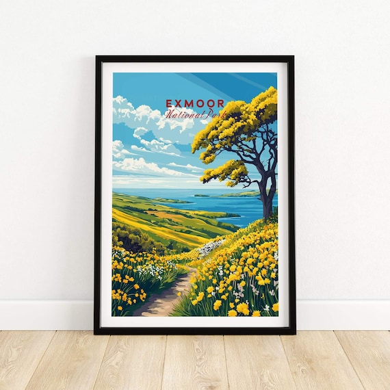 Exmoor National Park Travel Poster, Illustration