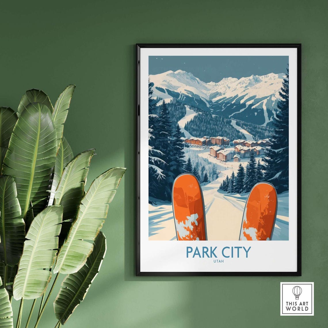 Park City Ski Art Print, Utah Ski Lodge Decor - Image 2