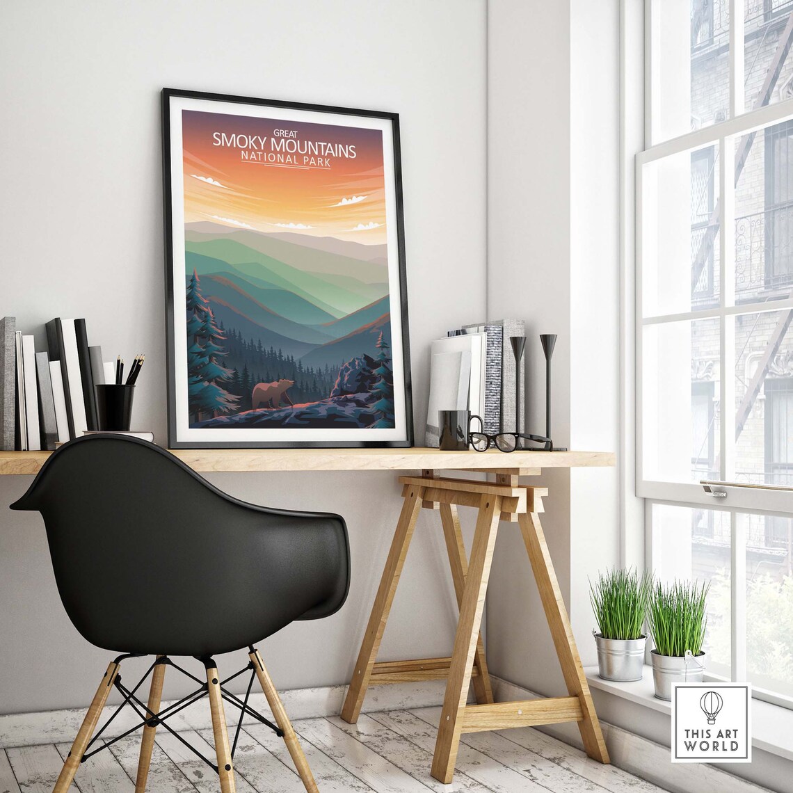 Great Smoky Mountains Travel Poster, National Park Art - Image 4