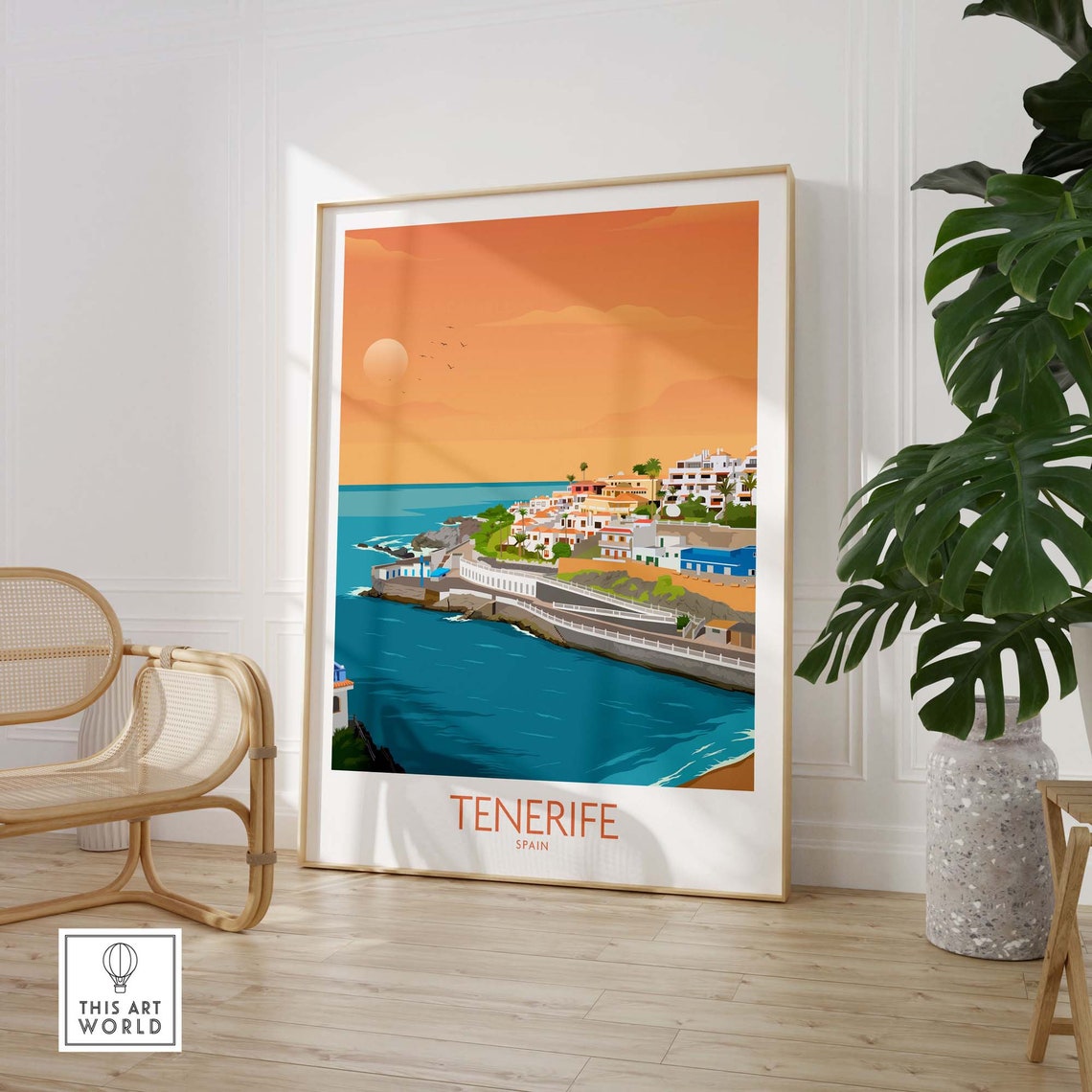 Tenerife Spain Coastal Sunset Cliffs Canary Islands View Poster - Image 3