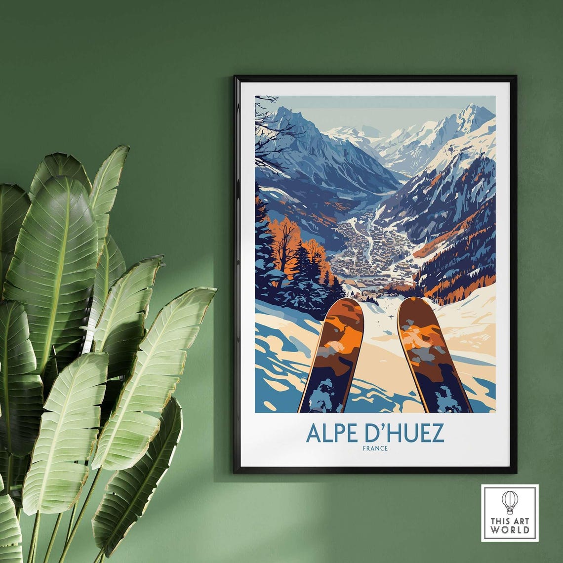 Alpe d'Huez - Vintage Ski Poster - Image 2