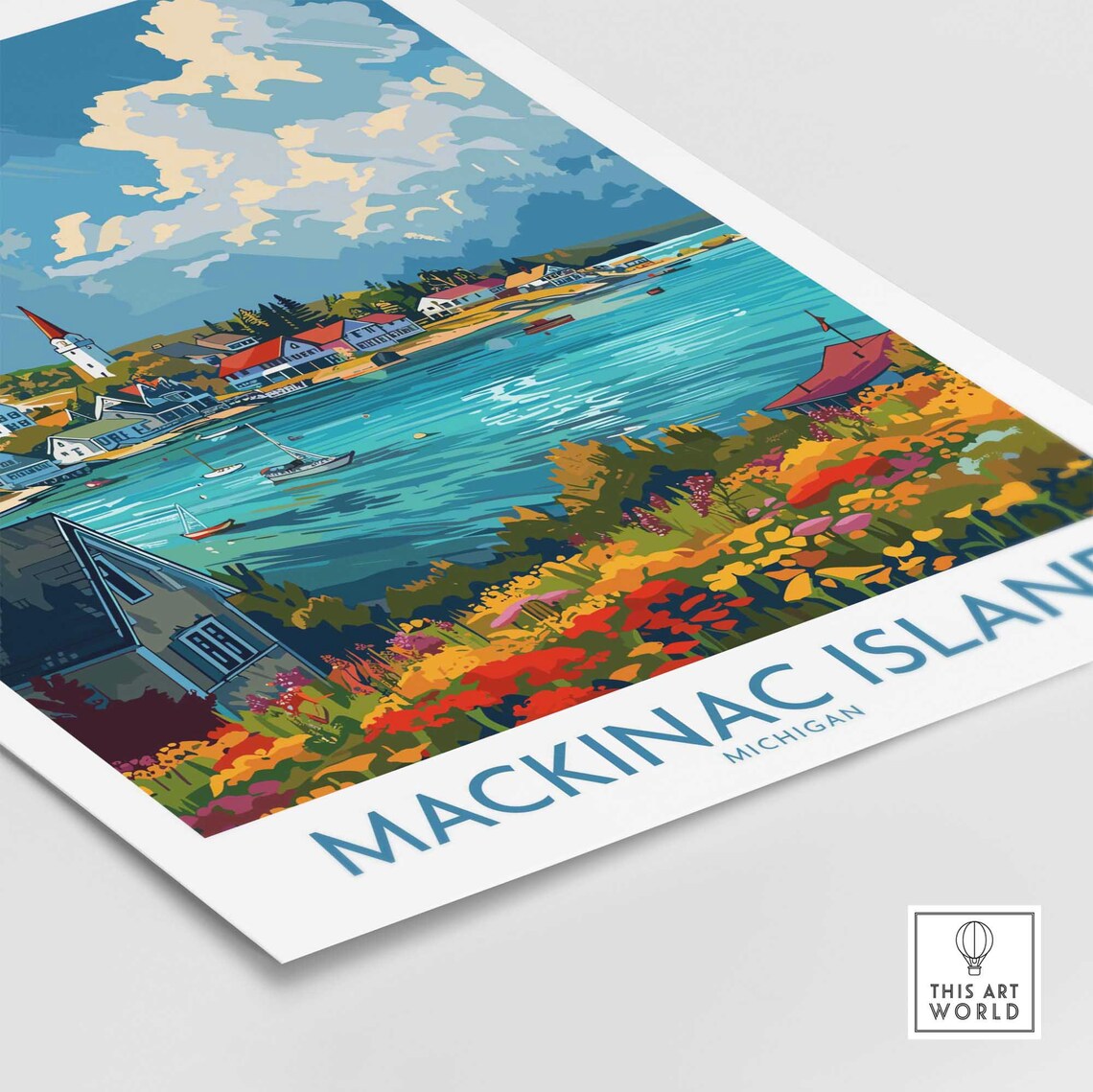 Mackinac Island Travel Poster, Lake Huron Artwork - Image 4