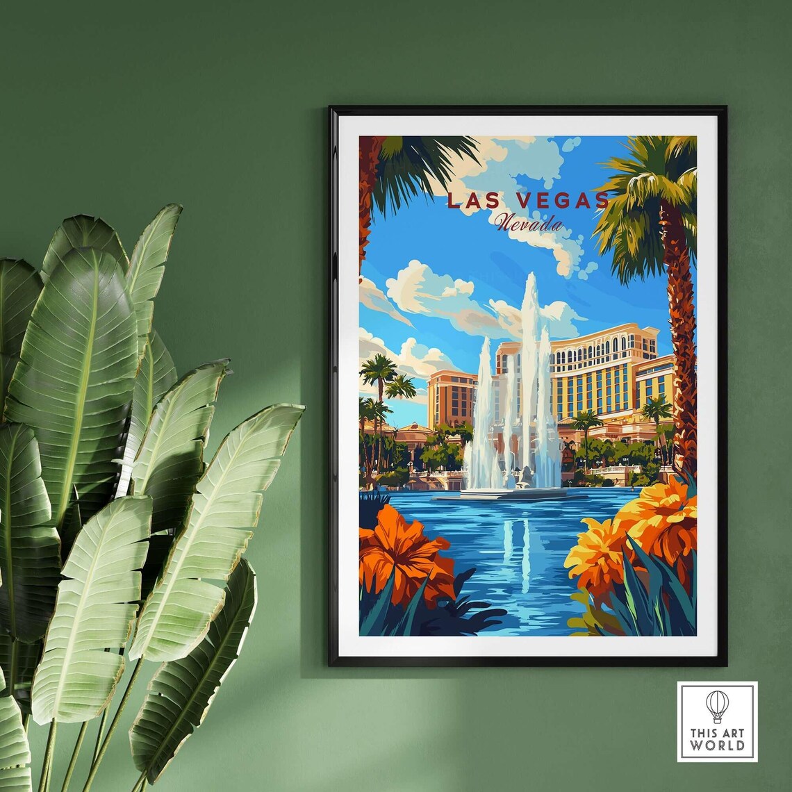 Las Vegas Travel Print, Las Vegas Wall Art - Image 2