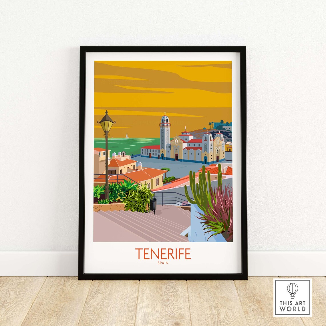 Tenerife Travel Poster, Spanish Wall Art Print