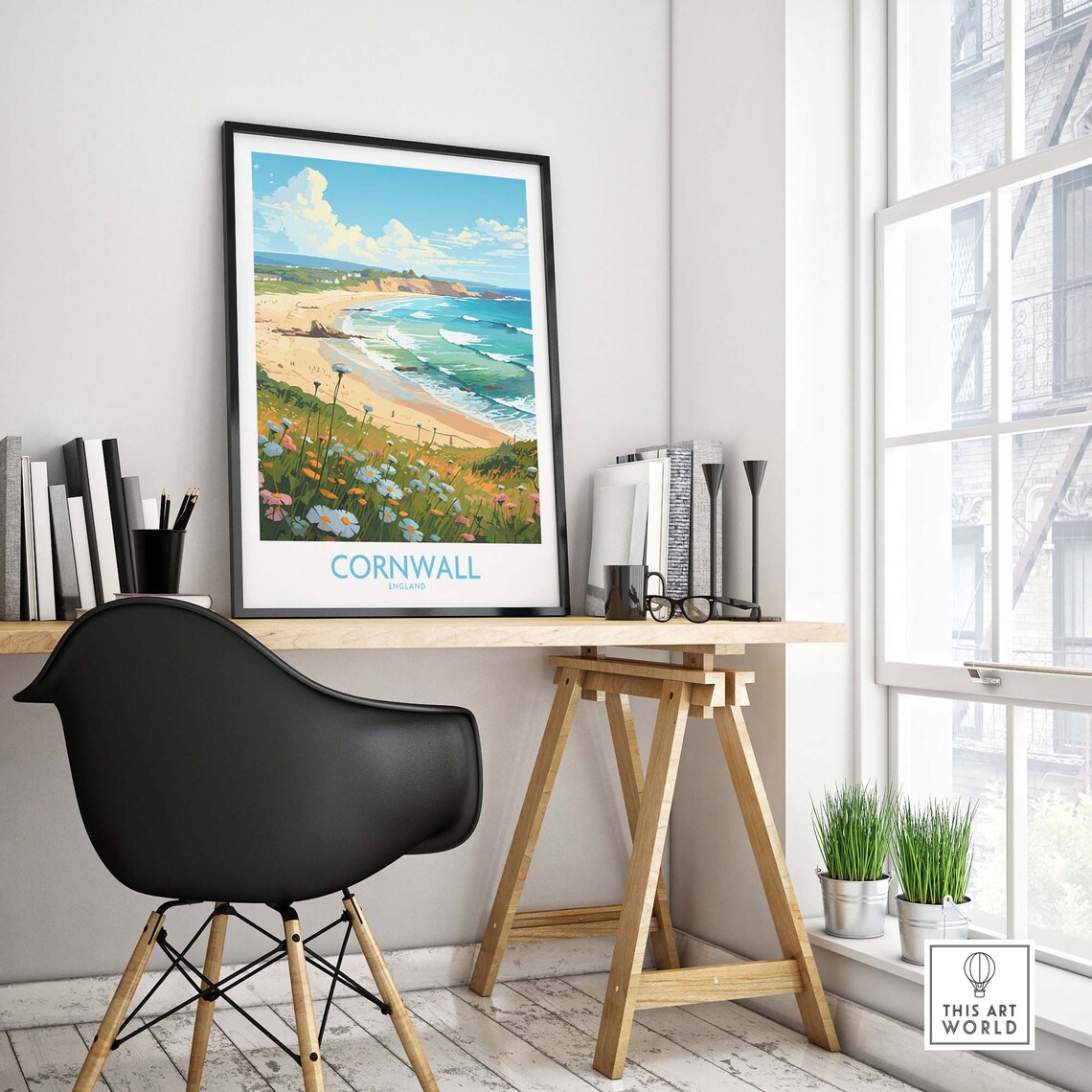 Cornwall Travel Poster, Home Decor Illustration
