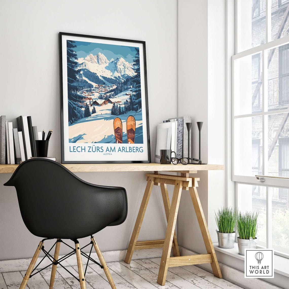 Winter Sports Art Print, Gift For Skier - Image 4