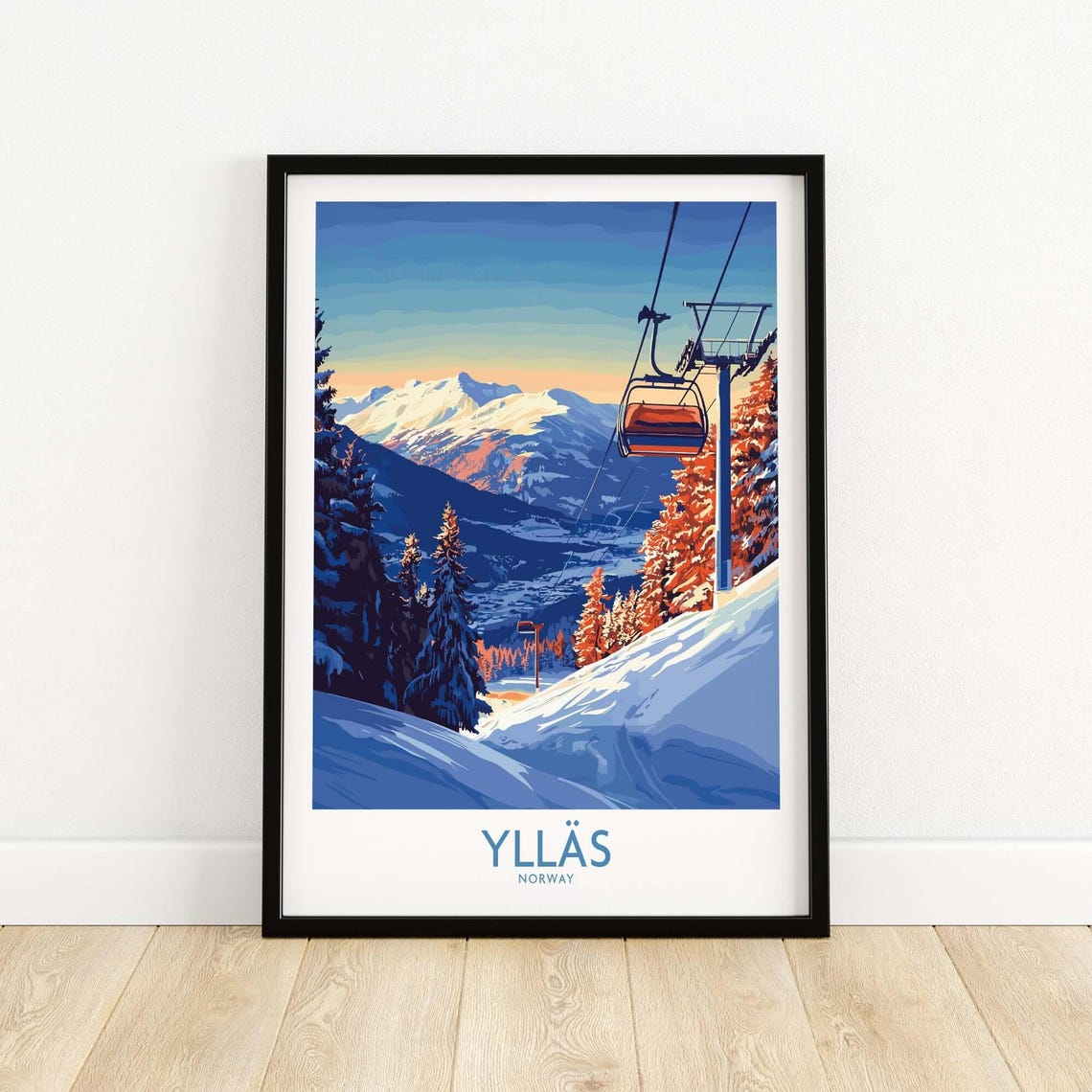 Ylls Norway Ski Resort Artwork, Ski Lodge Art Print - Image 5
