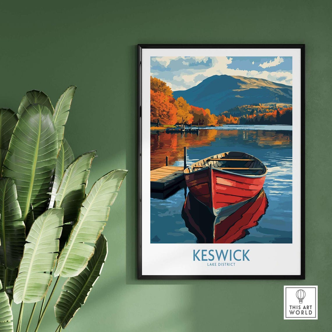 Keswick Lake District Travel Poster, Home Decor - Image 2