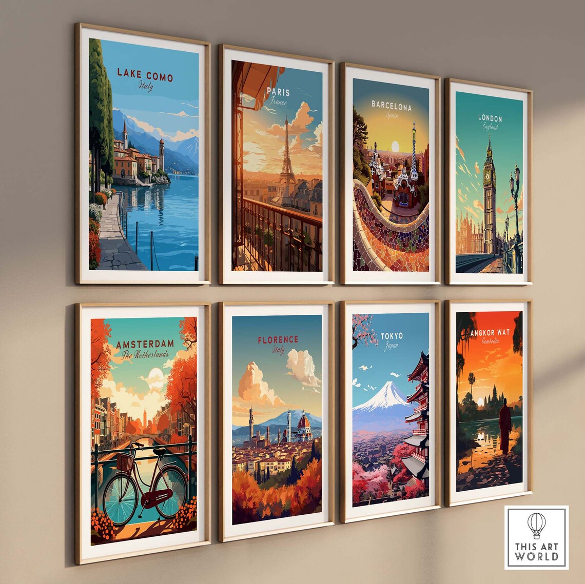 Lake Como Travel Poster, Lake and Town Art Print - Image 3
